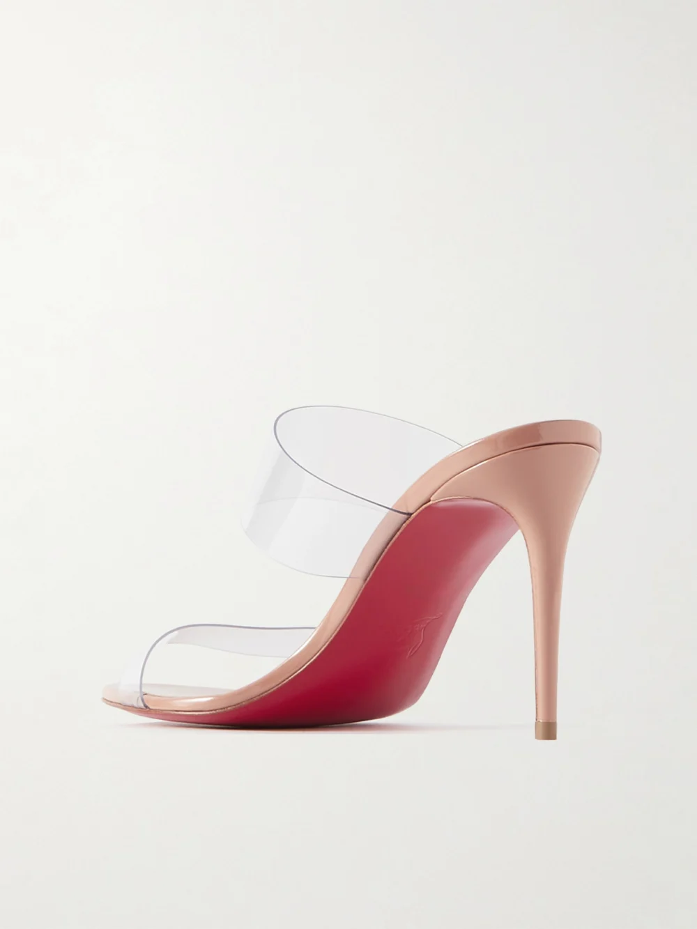 Back view of the Christian Louboutin Just Nothing 85 Pvc and Patent-leather Mules