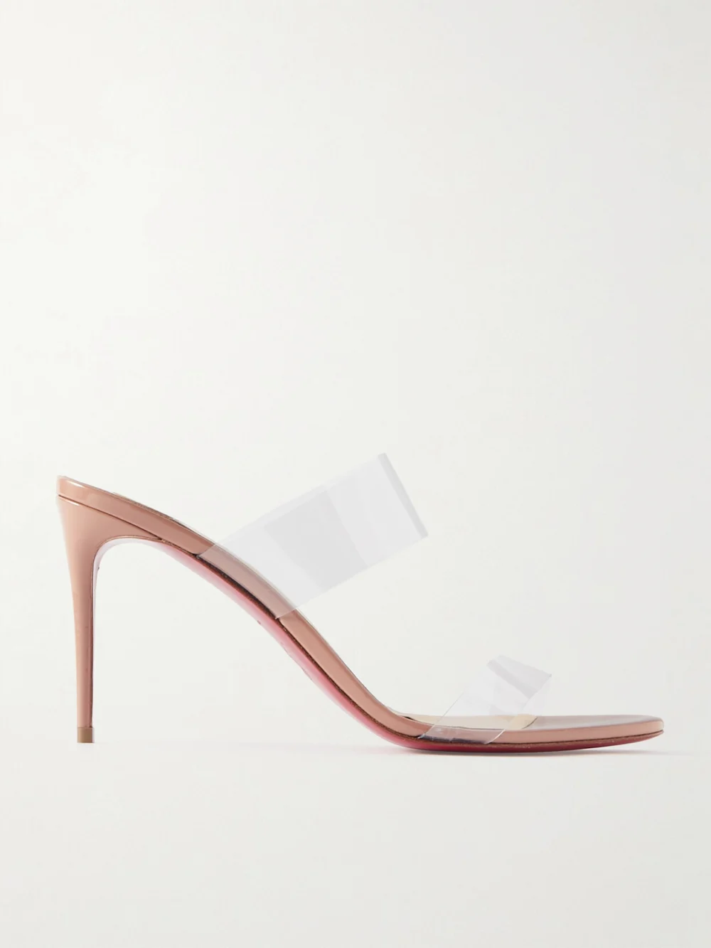 Christian Louboutin Just Nothing 85 Pvc and Patent-leather Mules in neutral