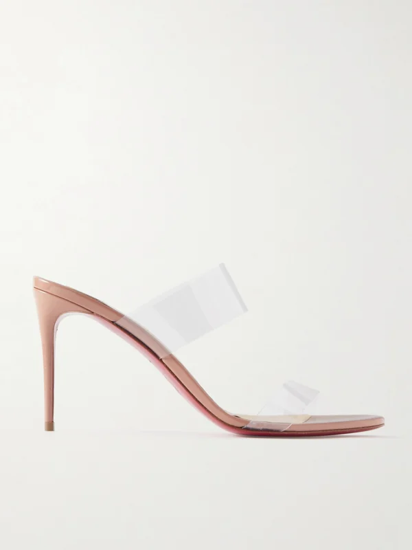Christian Louboutin Just Nothing 85 Pvc and Patent-leather Mules
