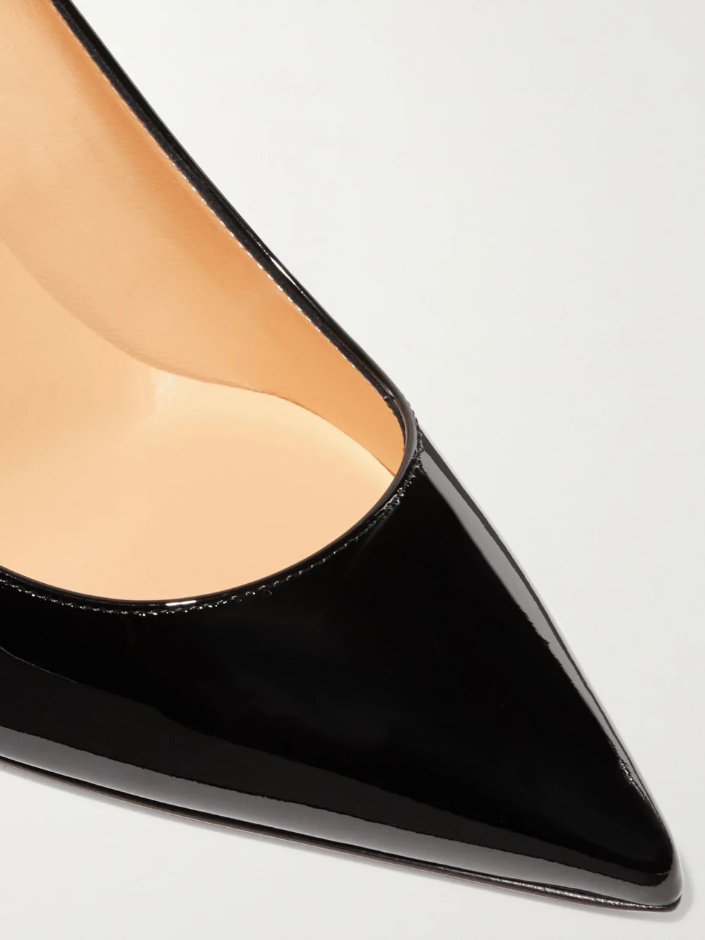 Close-up detail of the Christian Louboutin Kate 85 Patent-leather Pumps