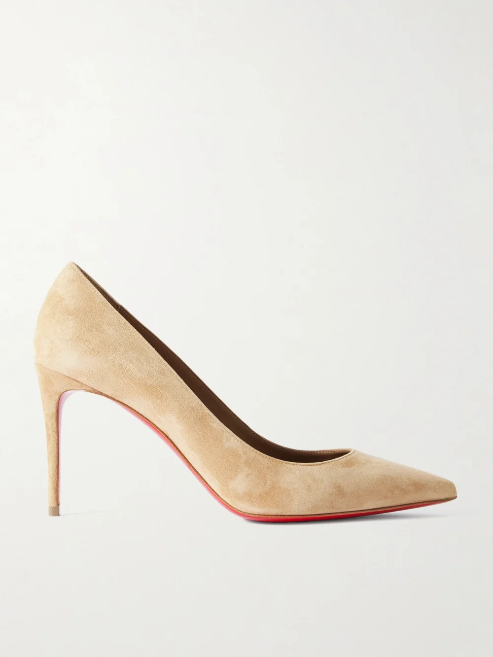 Christian Louboutin Kate 85 Suede Point-toe Pumps in sand