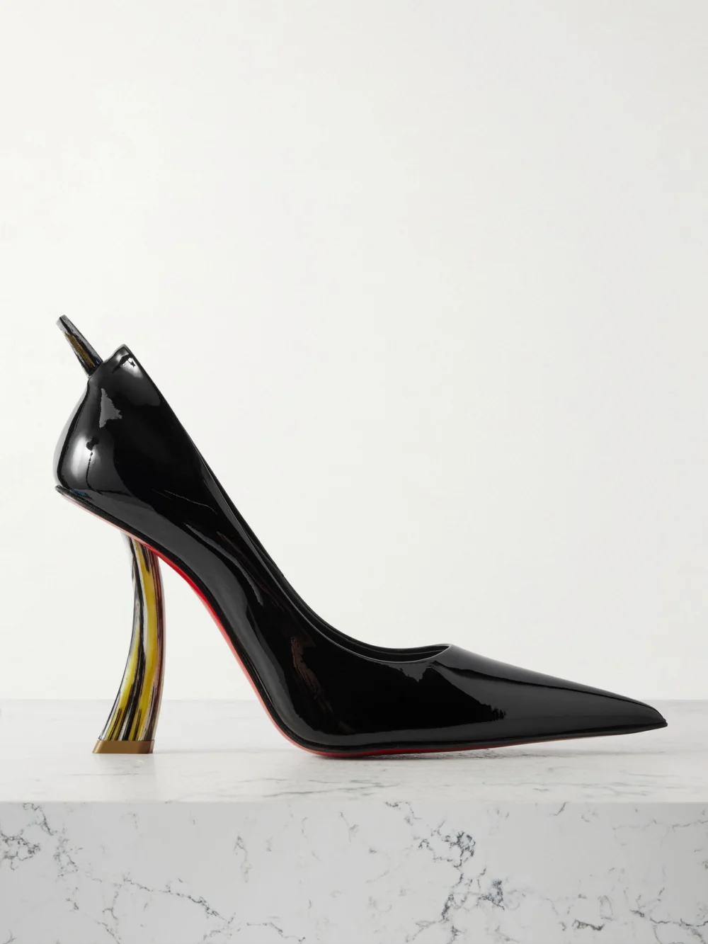 Christian Louboutin Kate Clawmax 100 Spiked Patent-leather Pumps in black