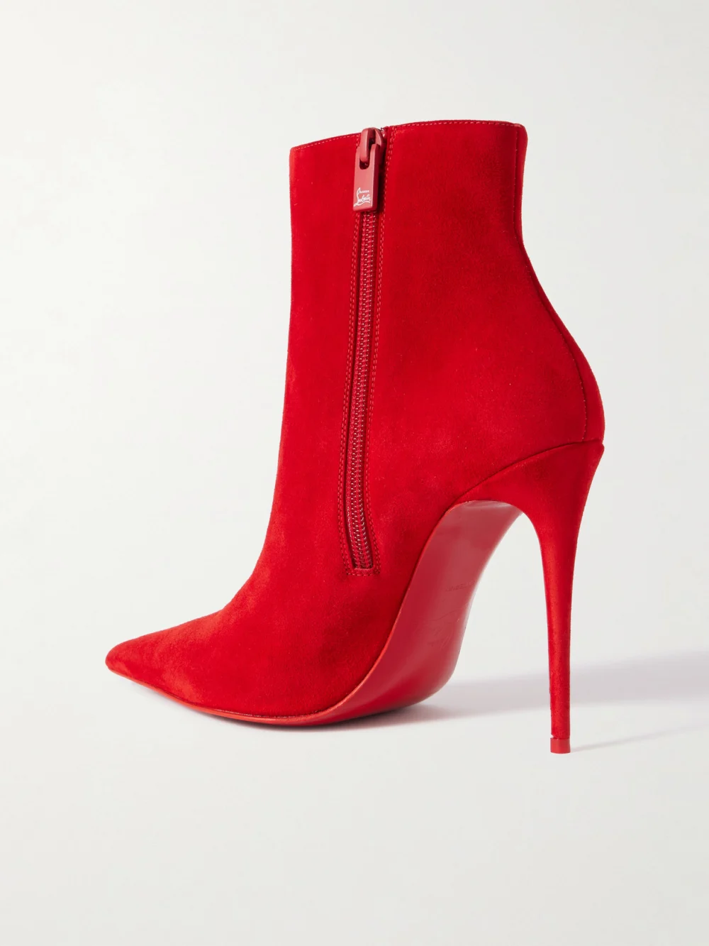 Back view of the Christian Louboutin Kate Max 100 Suede Ankle Boots