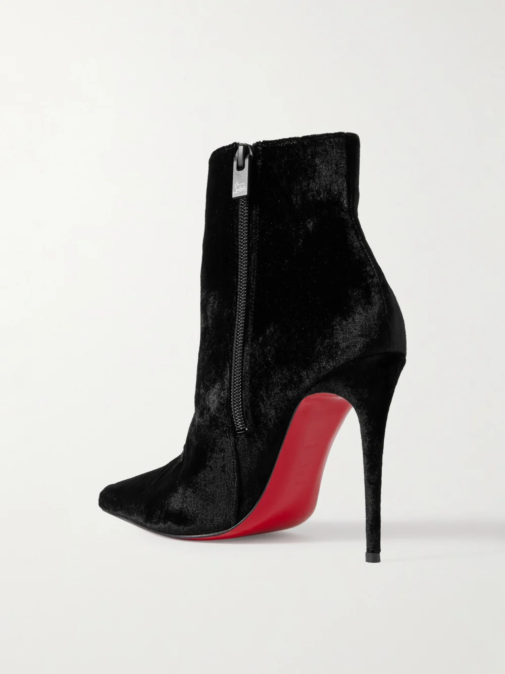 Back view of the Christian Louboutin Kate Max 100 Velvet Ankle Boots