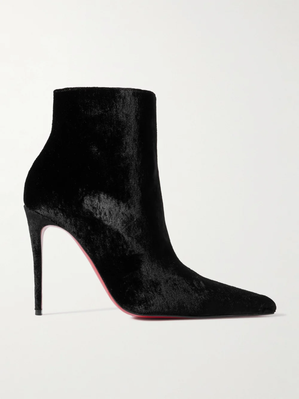 Christian Louboutin Kate Max 100 Velvet Ankle Boots in black
