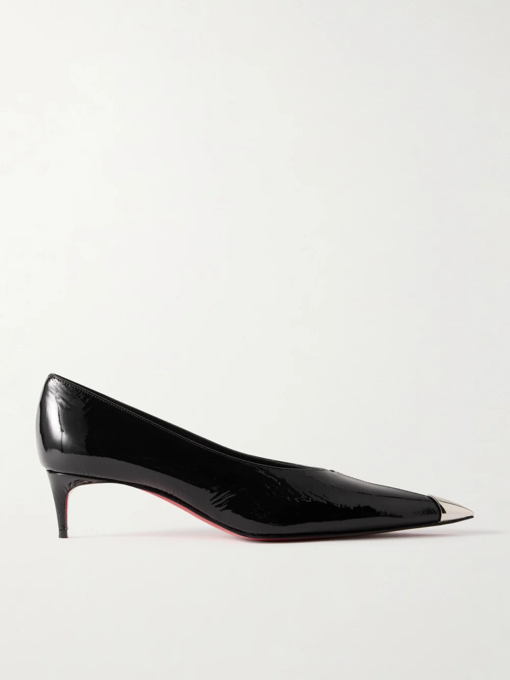 Christian Louboutin Katissima 45 Embellished Patent-leather Point-toe Pumps in black