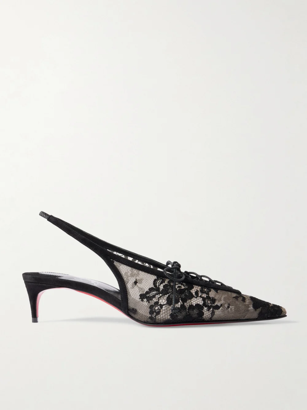 Christian Louboutin Km 45 Lace Slingback Pumps in black