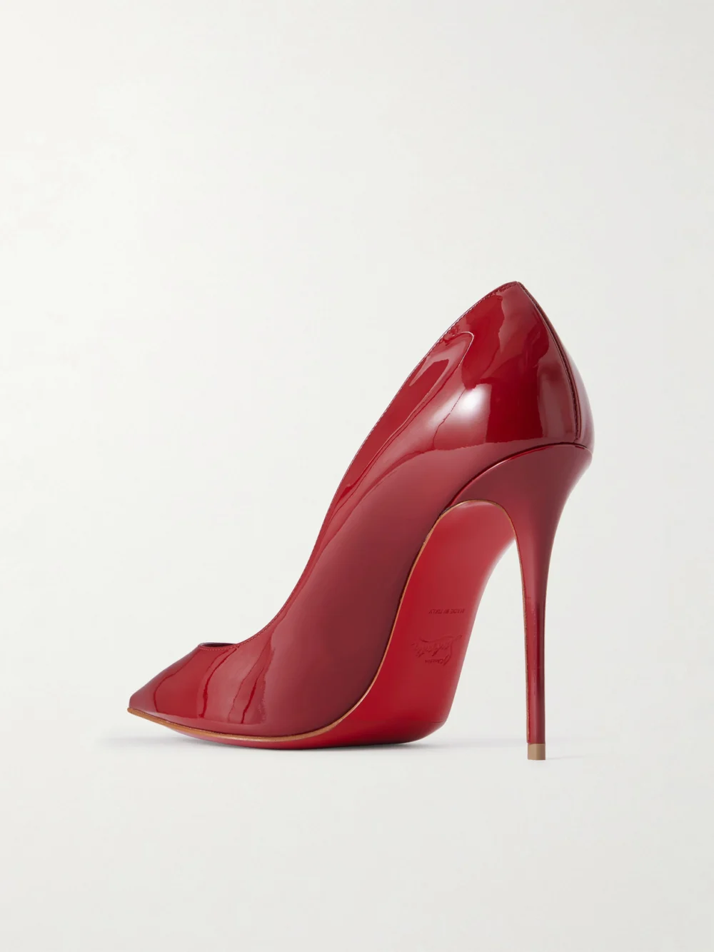 Back view of the Christian Louboutin La Pigalle 100 Patent Leather Pumps