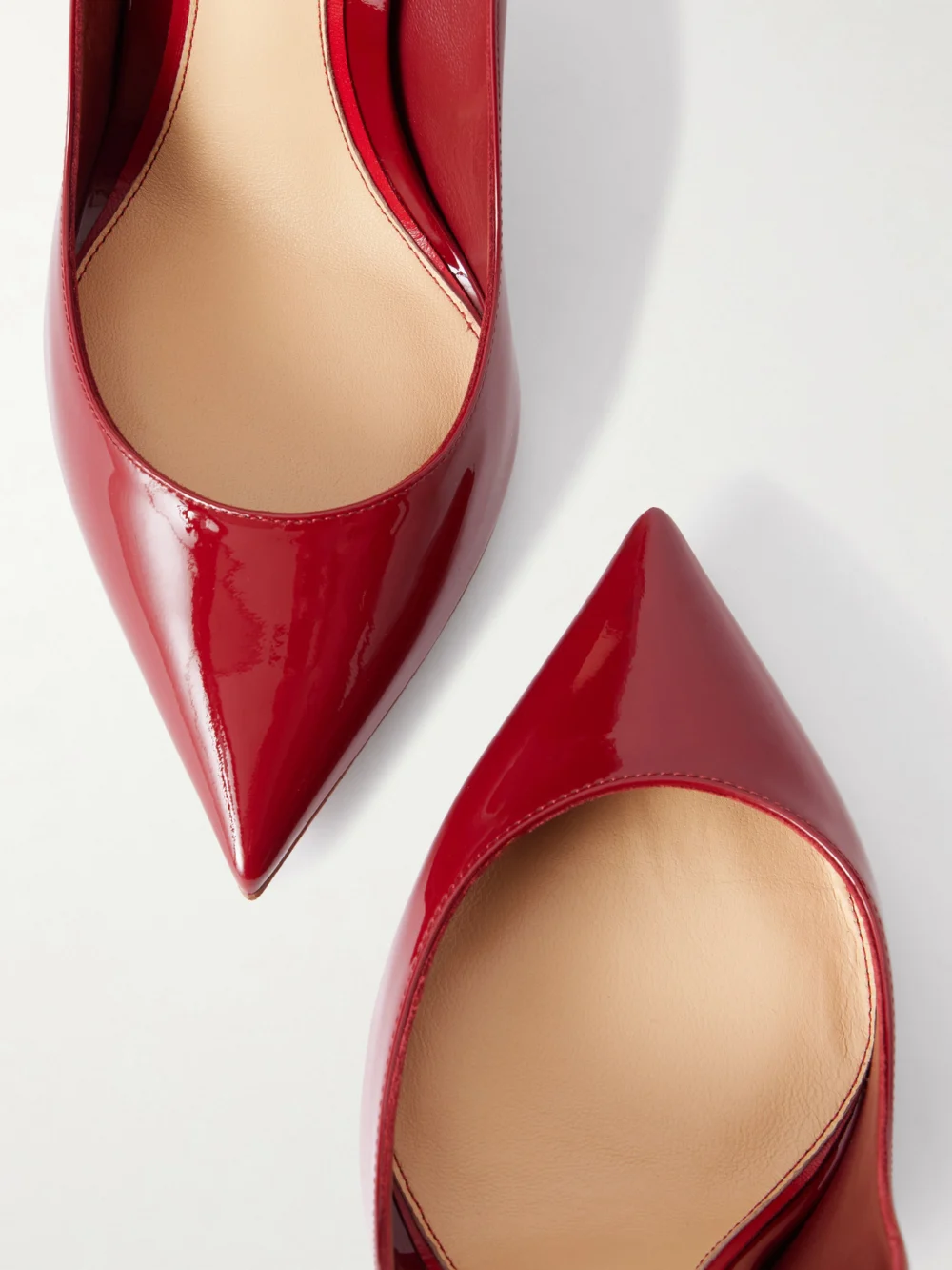 Close-up detail of the Christian Louboutin La Pigalle 100 Patent Leather Pumps