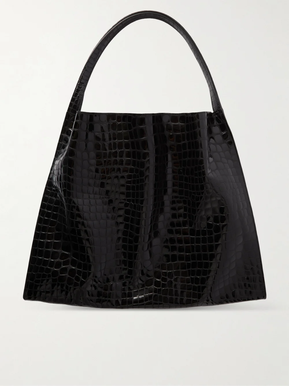 Back view of the Christian Louboutin Le 54 Croc-effect Patent-leather Tote