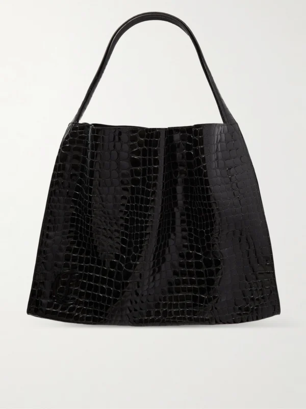 Christian Louboutin Le 54 Croc-effect Patent-leather Tote