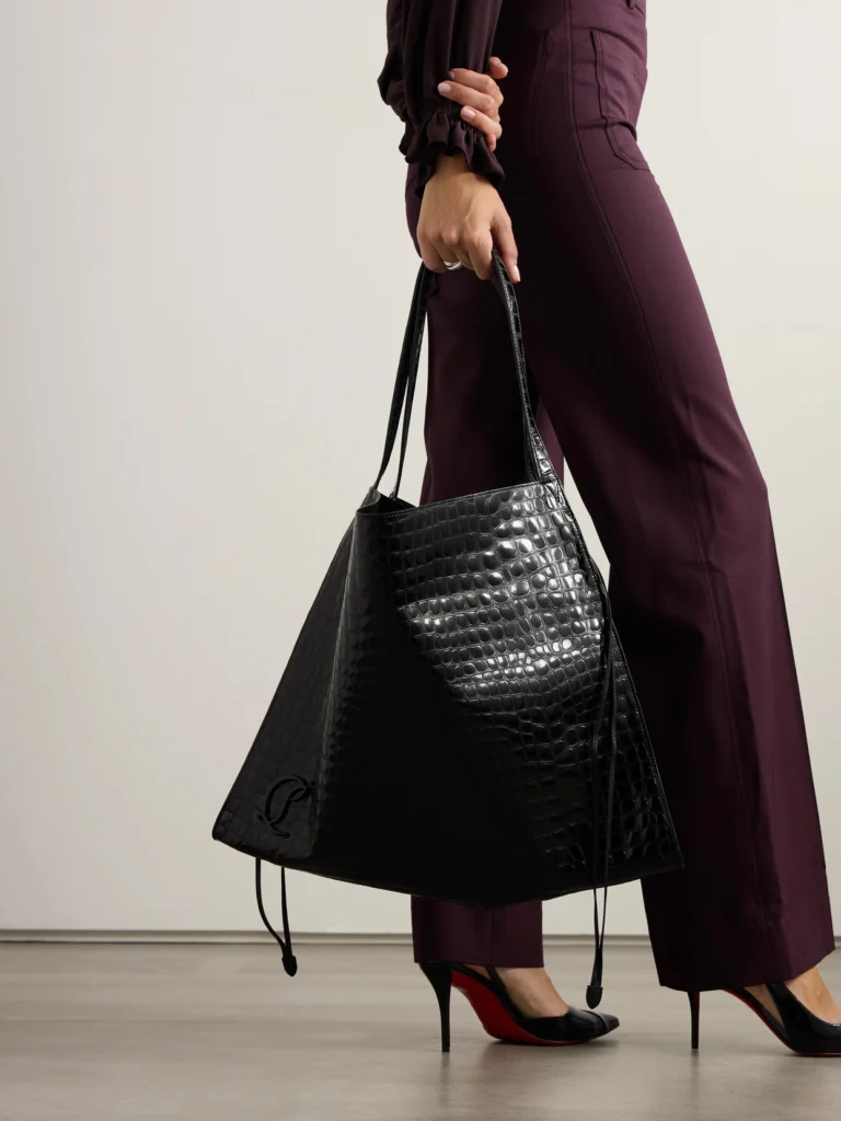 Christian Louboutin Le 54 Croc-effect Patent-leather Tote