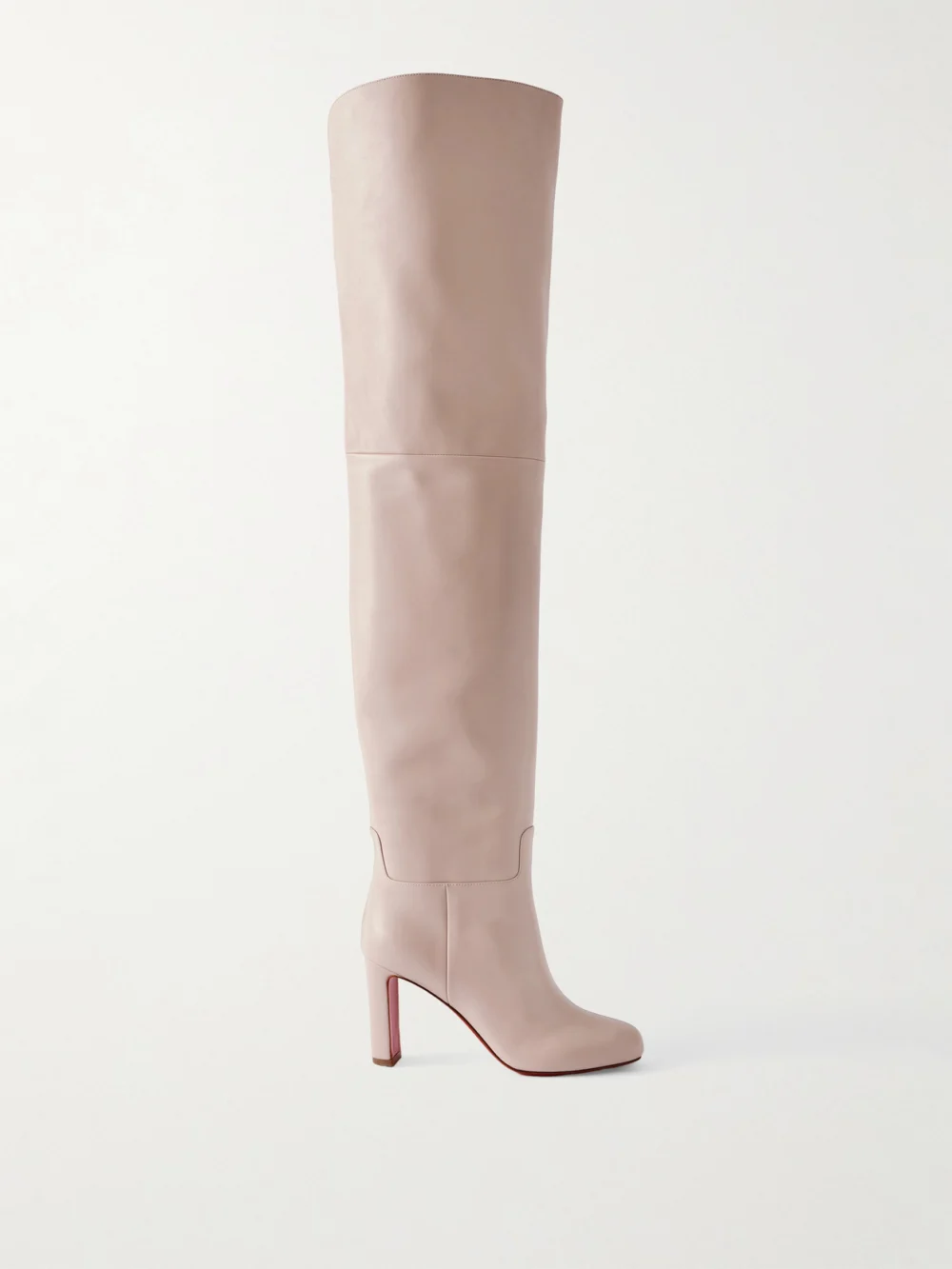 Christian Louboutin Loo 85 Leather Over-the-knee Boots in cream