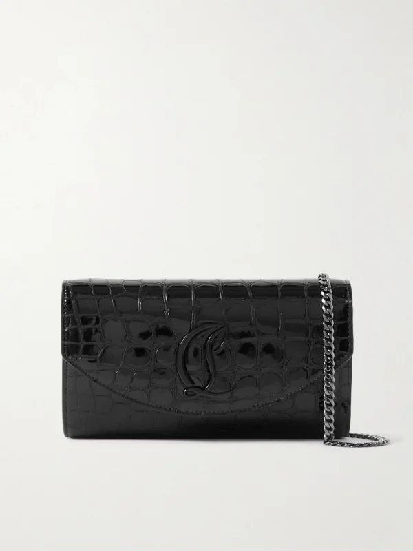 Christian Louboutin Loubi54 Croc-effect Leather Shoulder Bag