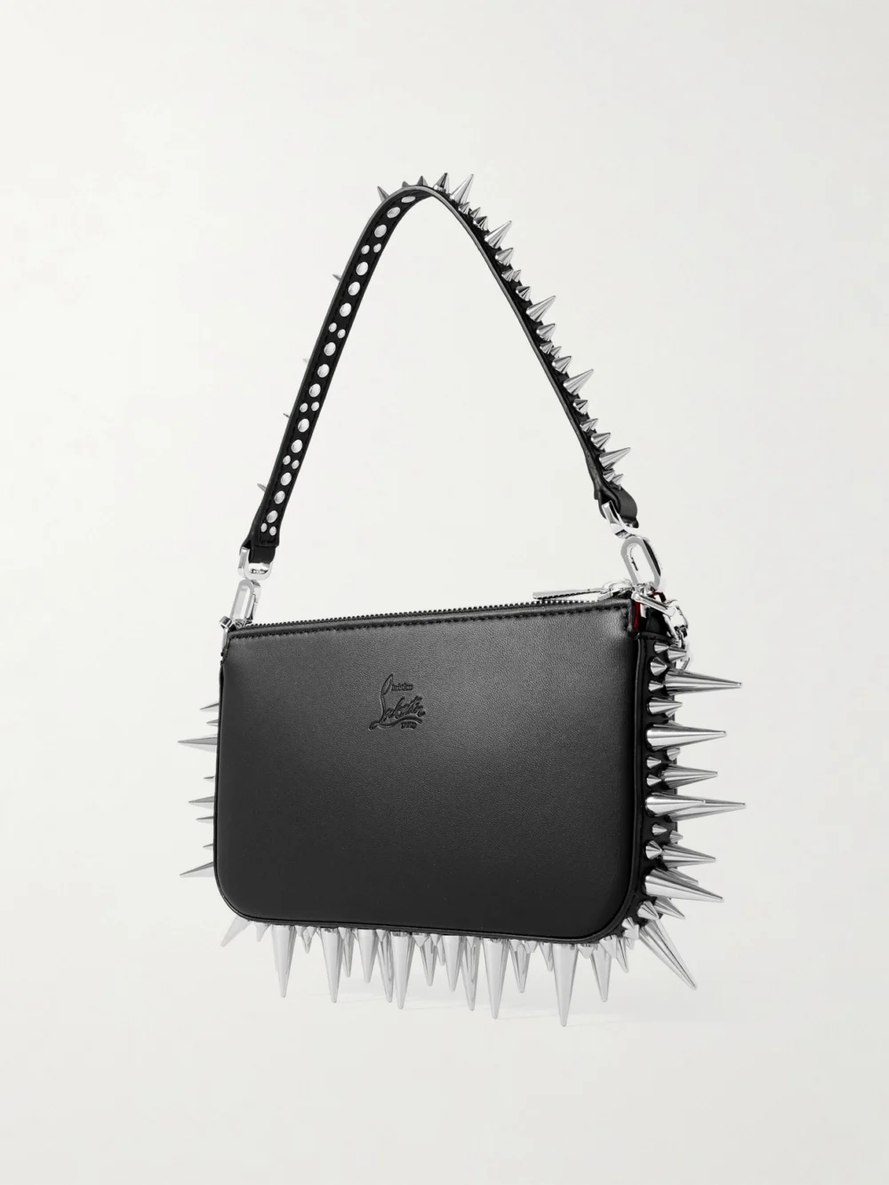 Back view of the Christian Louboutin Loubila Mini Spiked Leather Shoulder Bag