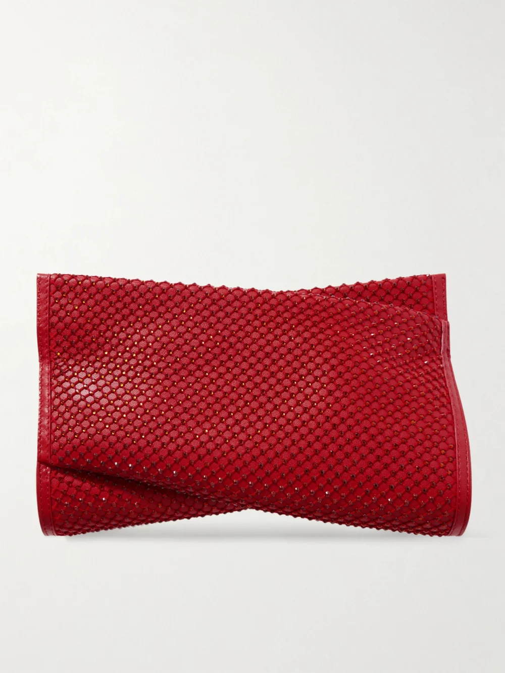 Back view of the Christian Louboutin Loubitwist Crystal-embellished Leather Clutch