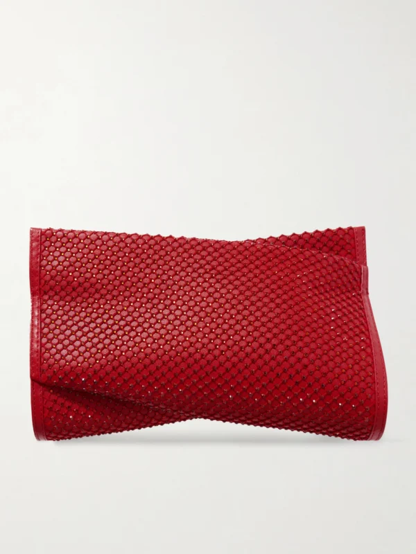 Christian Louboutin Loubitwist Crystal-embellished Leather Clutch