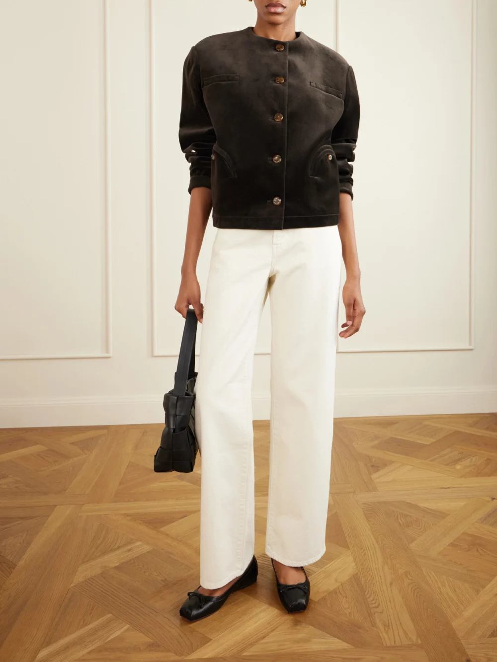 Christian Louboutin Mamadrague Leather Ballet Flats, styled view