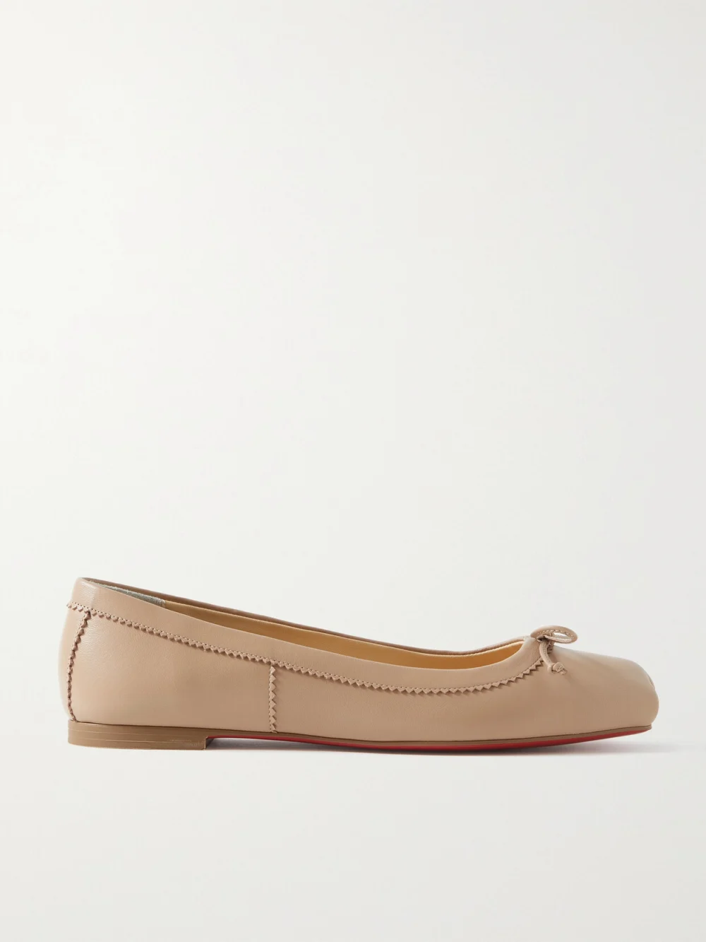 Christian Louboutin Mamadrague Leather Ballet Flats in sand