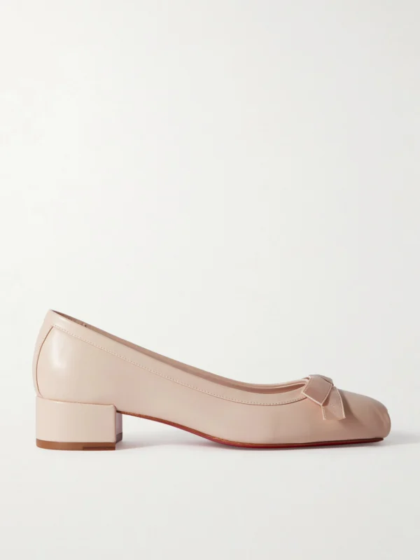 Christian Louboutin Mamaflirt 30 Bow-embellished Leather Ballet Pumps