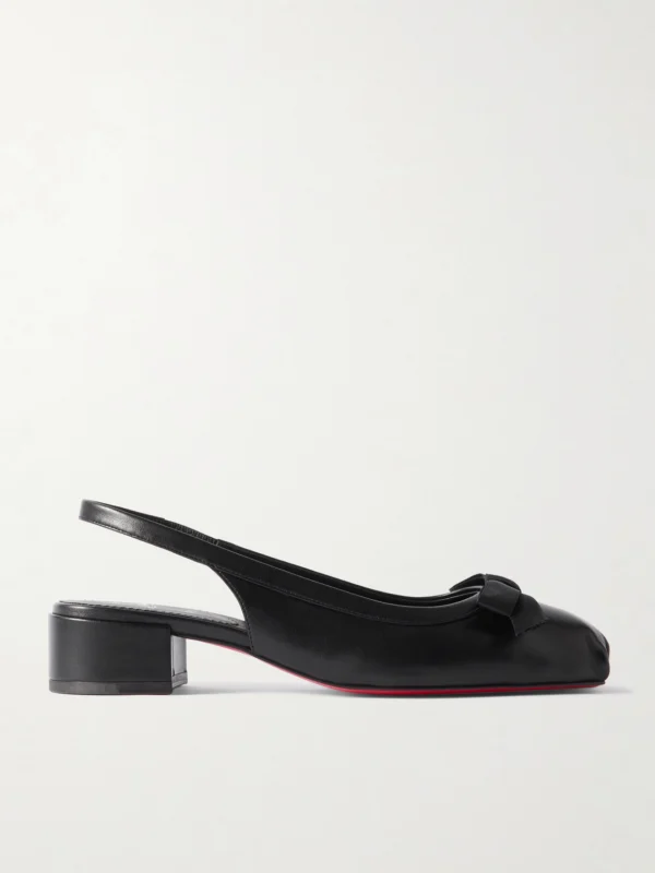 Christian Louboutin Mamaflirt 30 Bow-embellished Leather Slingback Pumps