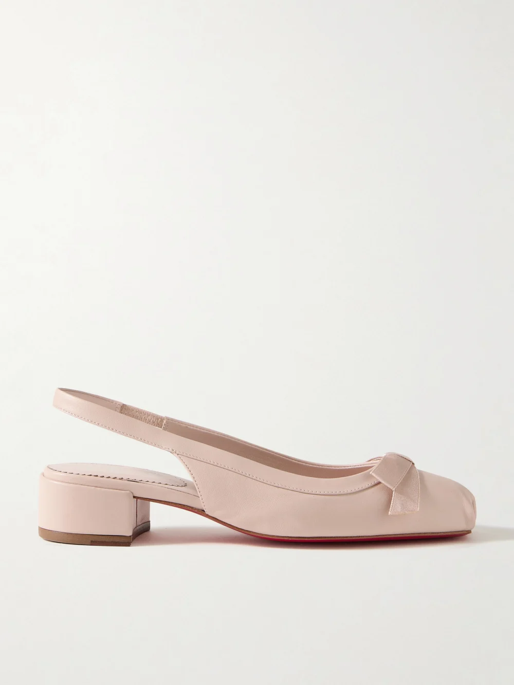 Christian Louboutin Mamaflirt 30 Bow-embellished Leather Slingback Pumps in cream