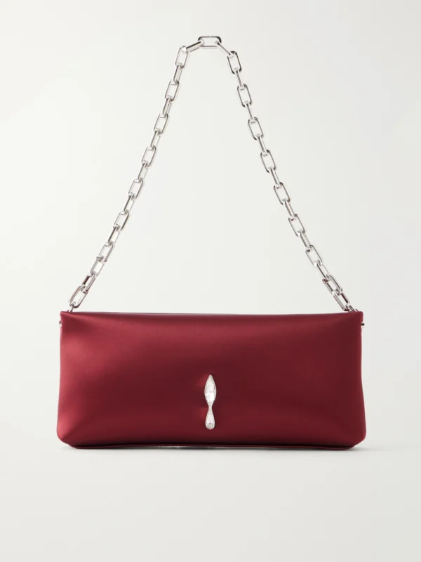 Christian Louboutin Maykimay Crystal-embellished Satin Shoulder-bag