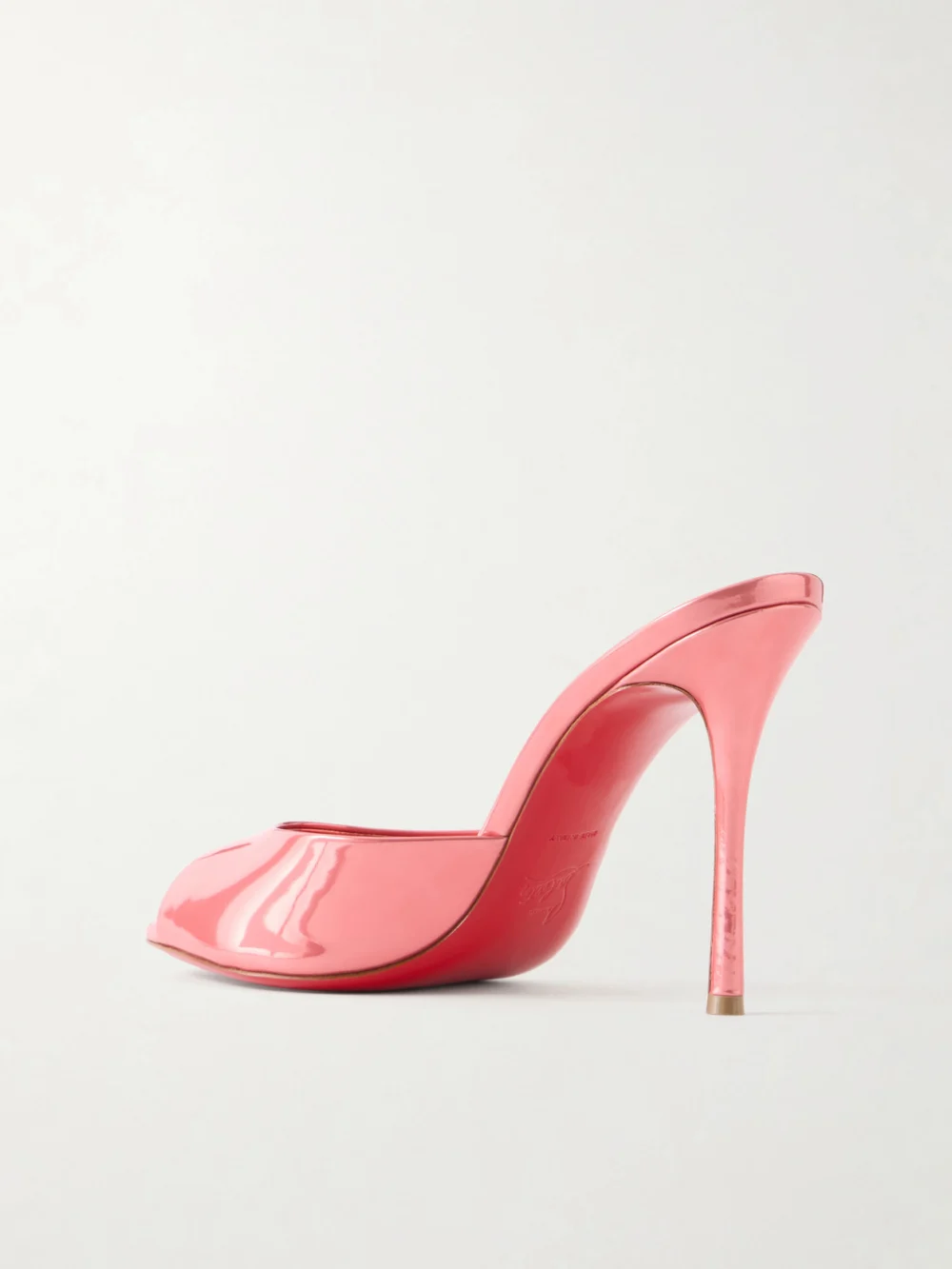 Back view of the Christian Louboutin Me Dolly 100 Mirrored-leather Mules