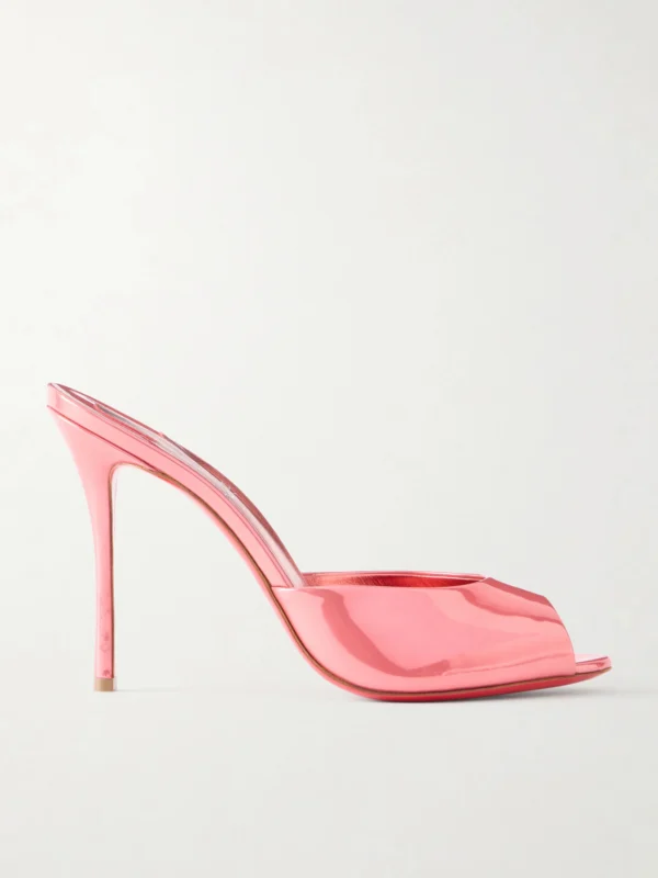 Christian Louboutin Me Dolly 100 Mirrored-leather Mules