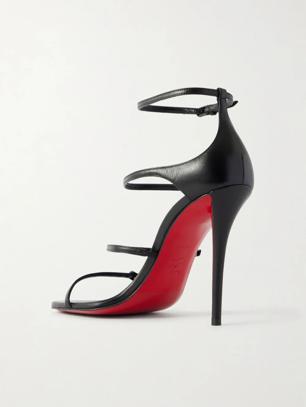 Back view of the Christian Louboutin Millennium Buckled Leather Sandals