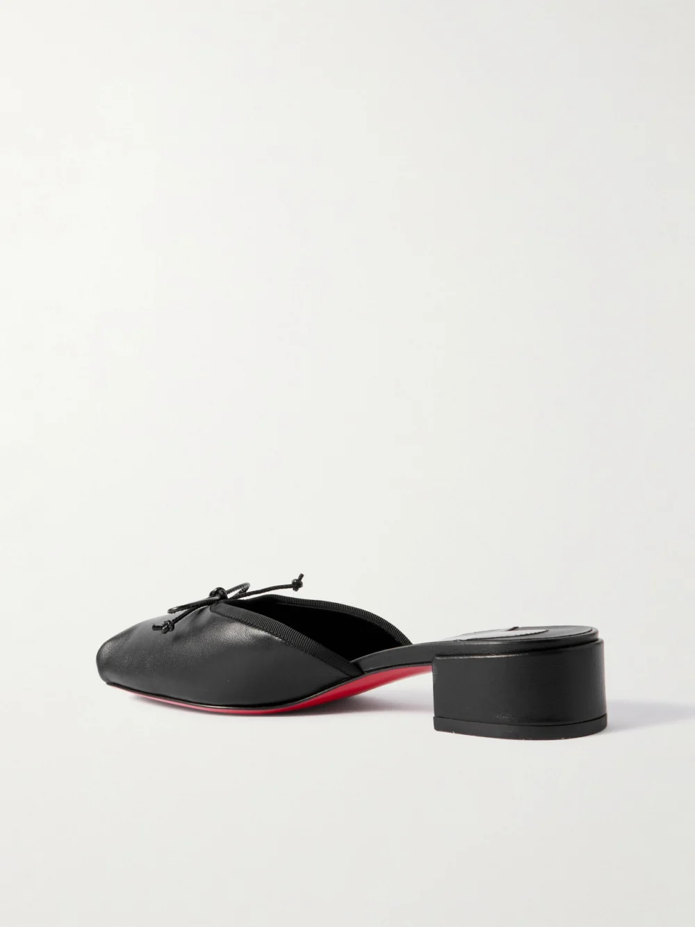 Back view of the Christian Louboutin Mimiflirt 30 Bow-embellished Leather Mules