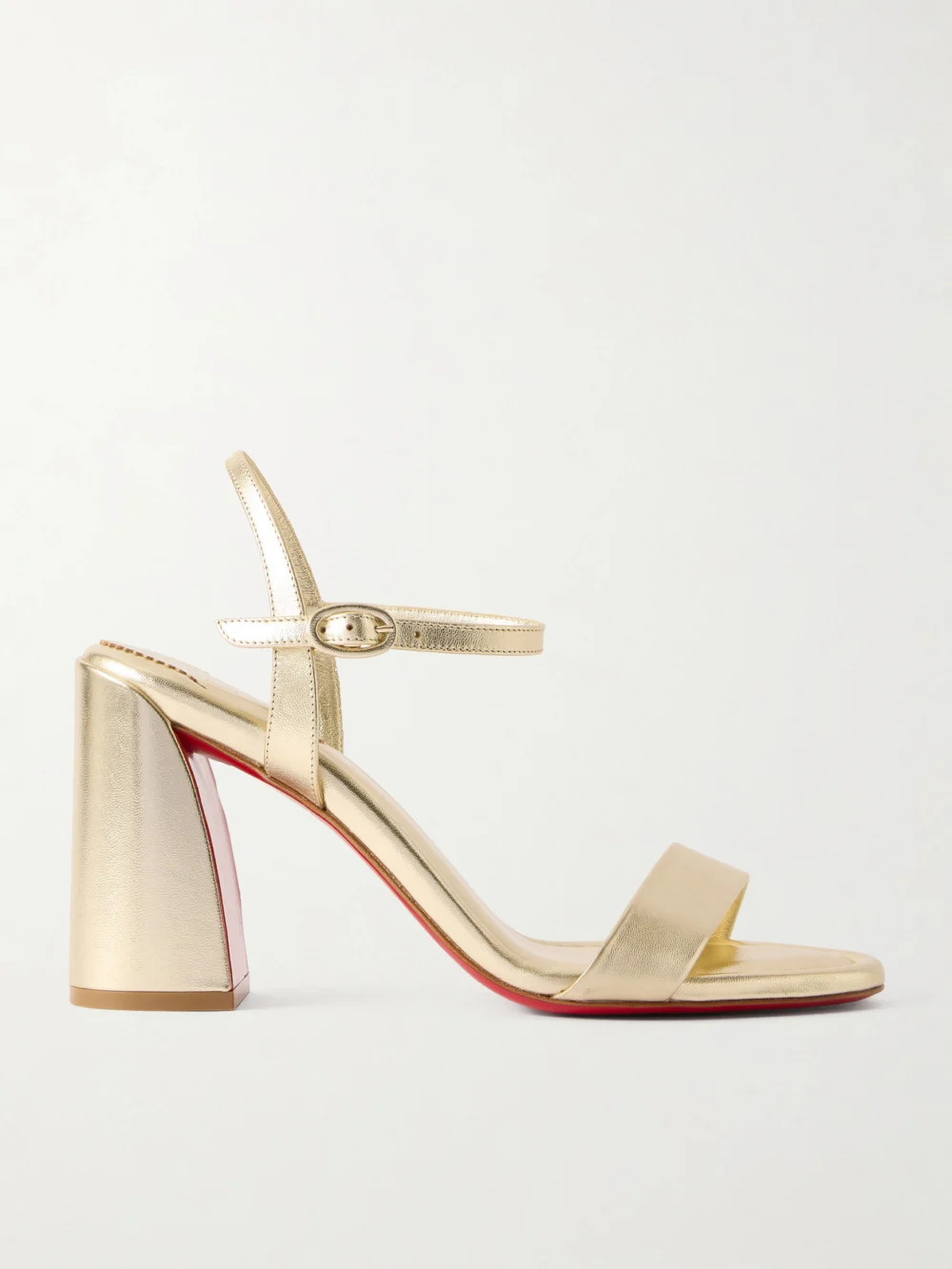 Christian Louboutin Miss Jane 85 Metallic Leather Sandals in gold
