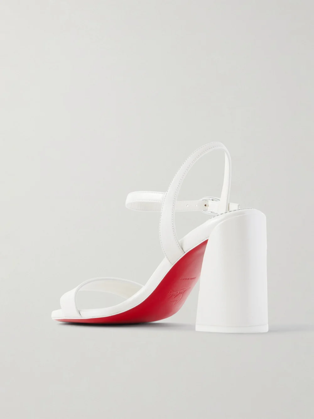 Back view of the Christian Louboutin Miss Jane 85 Pearlescent Leather Sandals