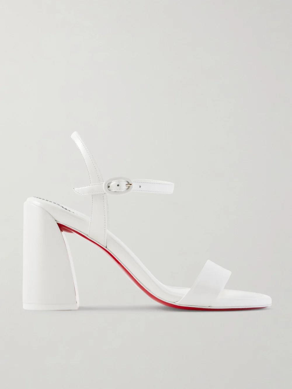 Christian Louboutin Miss Jane 85 Pearlescent Leather Sandals in white