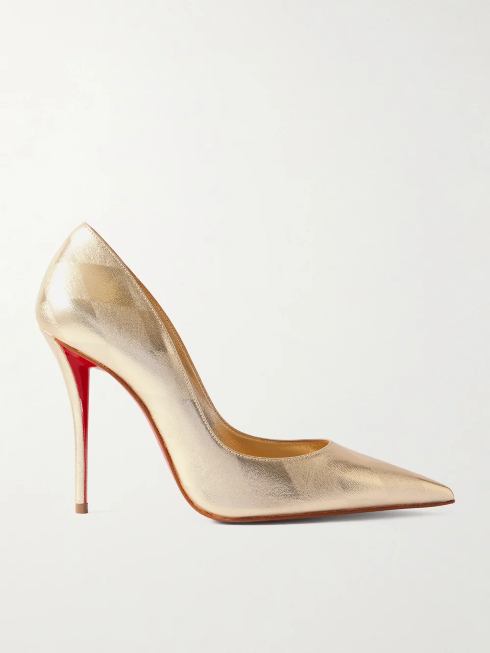 Christian Louboutin Miss Z 100 Argyl Metallic Leather Pumps in gold