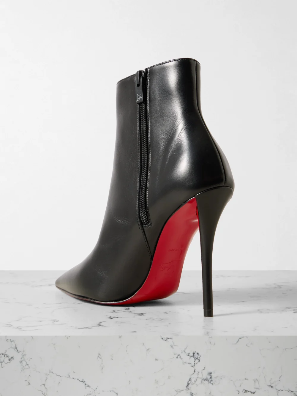 Back view of the Christian Louboutin Miss Z 100 Leather Ankle Boots