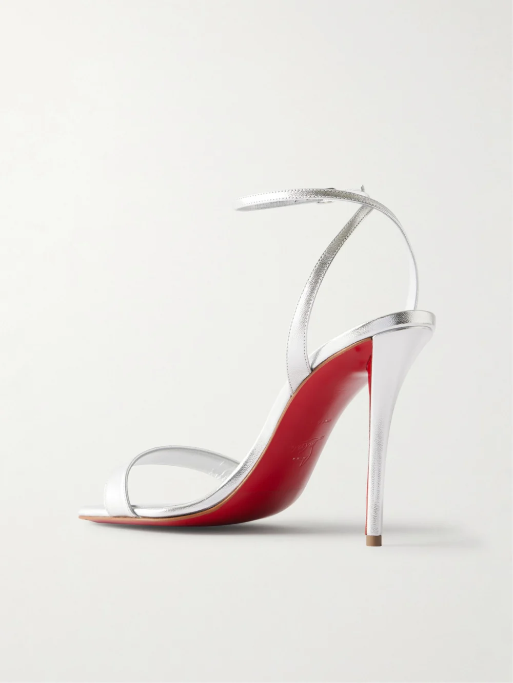 Back view of the Christian Louboutin Miss Z 100 Metallic Leather Sandals