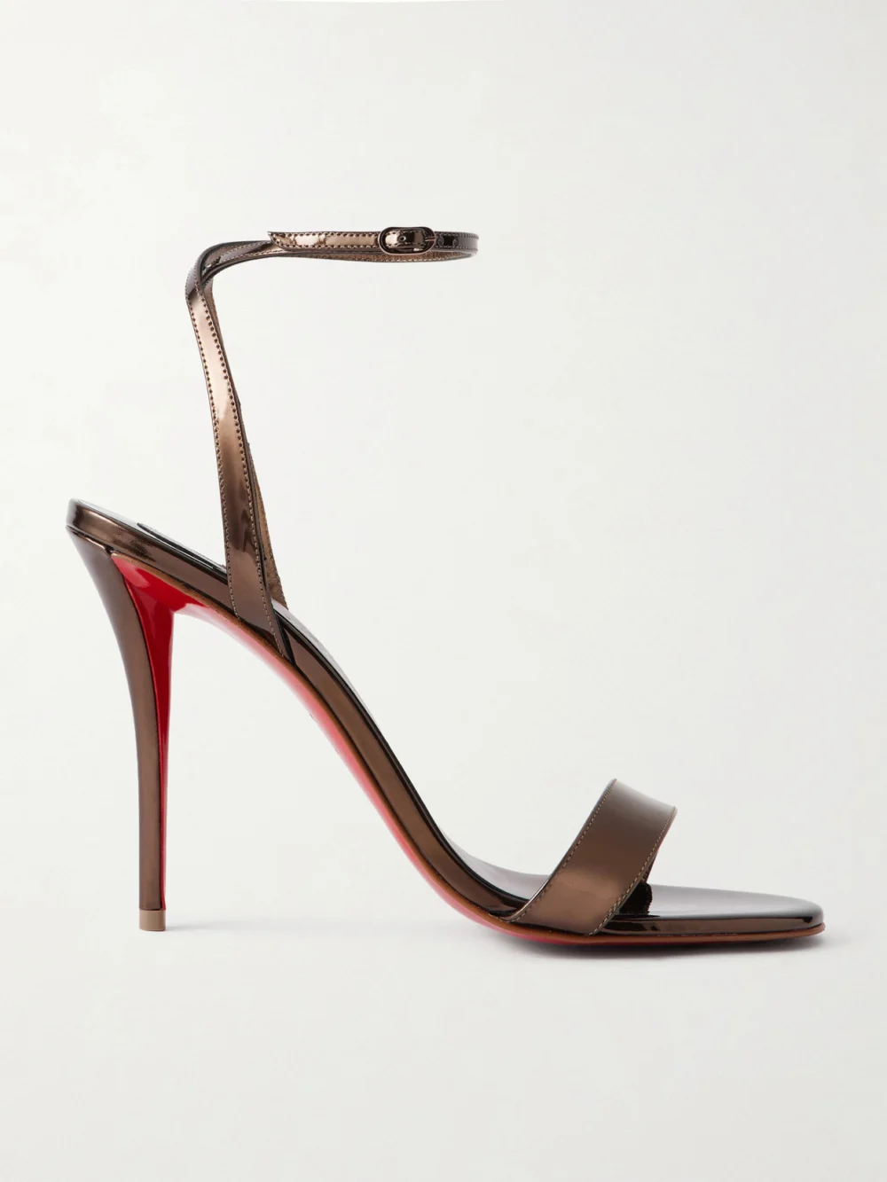Christian Louboutin Miss Z 100 Metallic Patent-leather Sandals in bronze