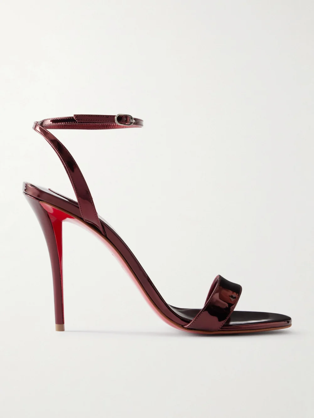 Christian Louboutin Miss Z 100 Metallic Patent Leather Sandals in red