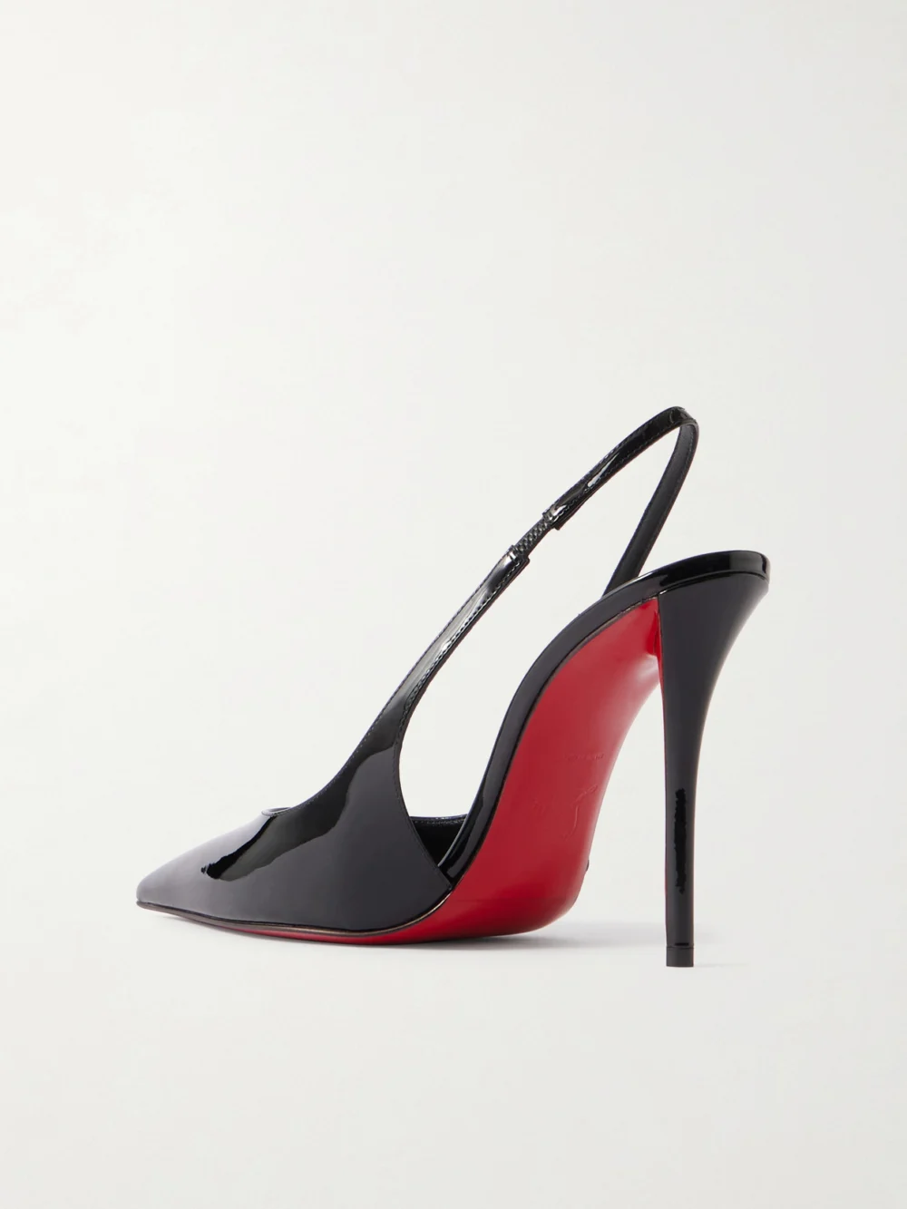 Back view of the Christian Louboutin Miss Z 100 Patent-leather Slingback Pumps