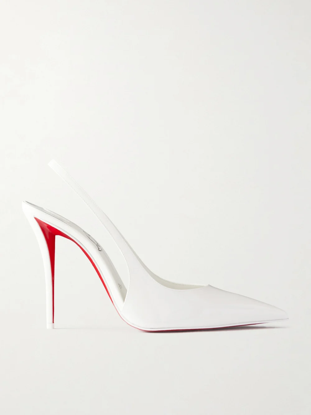 Christian Louboutin Miss Z 100 Patent-leather Slingback Pumps in white