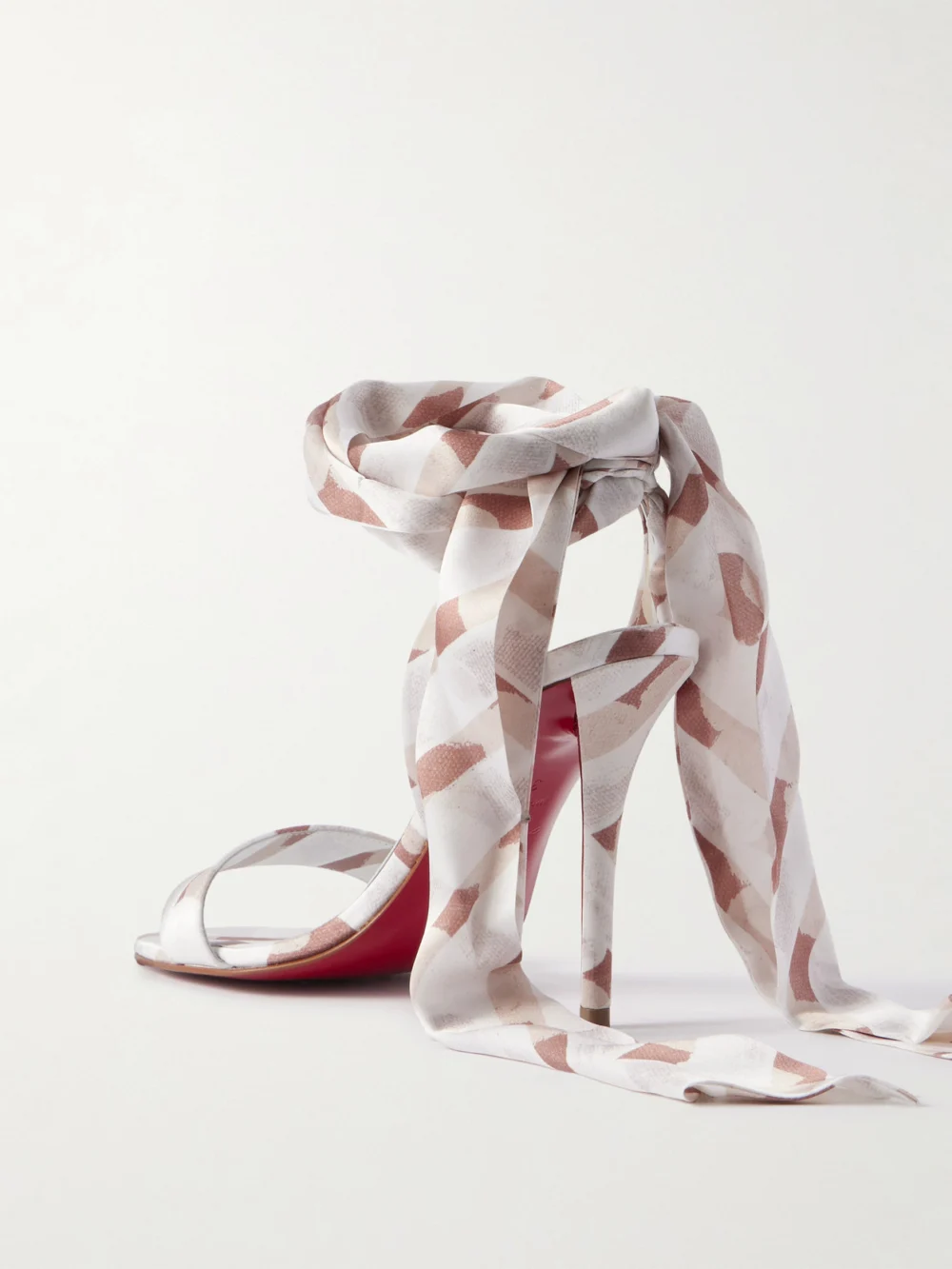 Back view of the Christian Louboutin Miss Z 100 Printed Satin Sandals