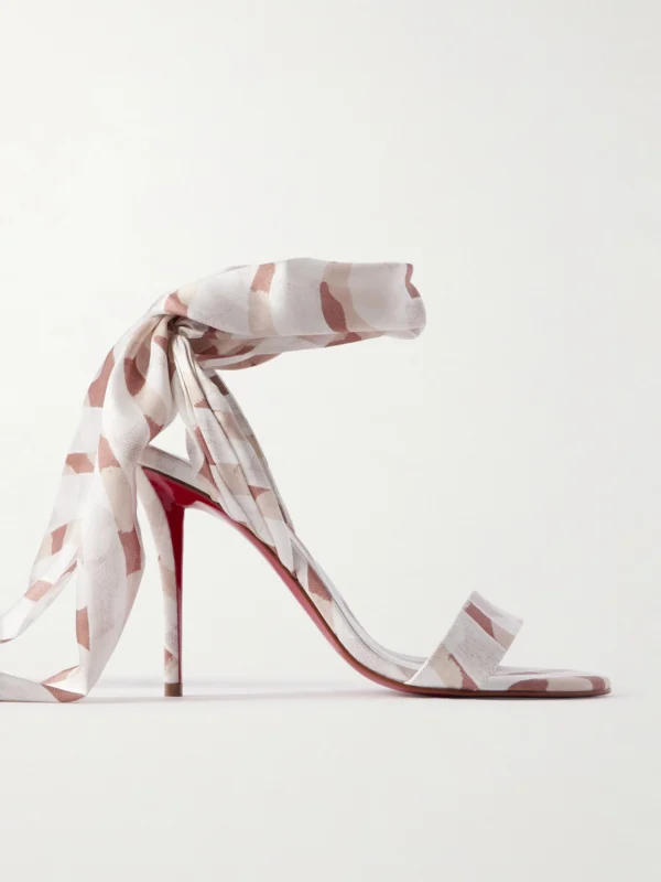 Christian Louboutin Miss Z 100 Printed Satin Sandals