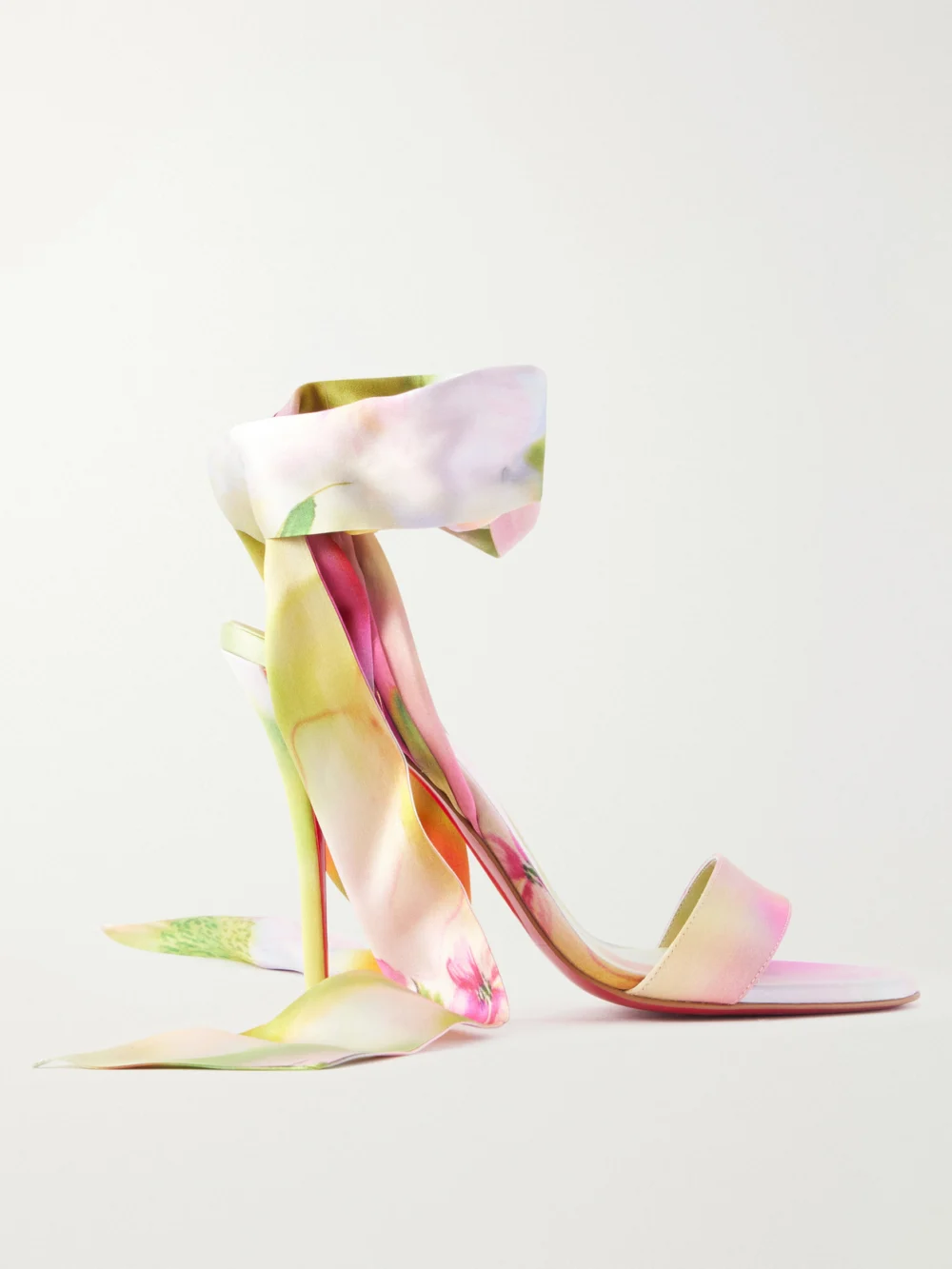 Christian Louboutin Miss Z 100 Printed Satin Sandals in multi