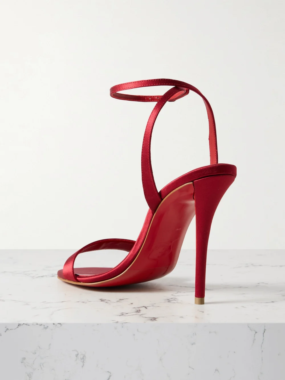 Back view of the Christian Louboutin Miss Z 100 Satin Sandals