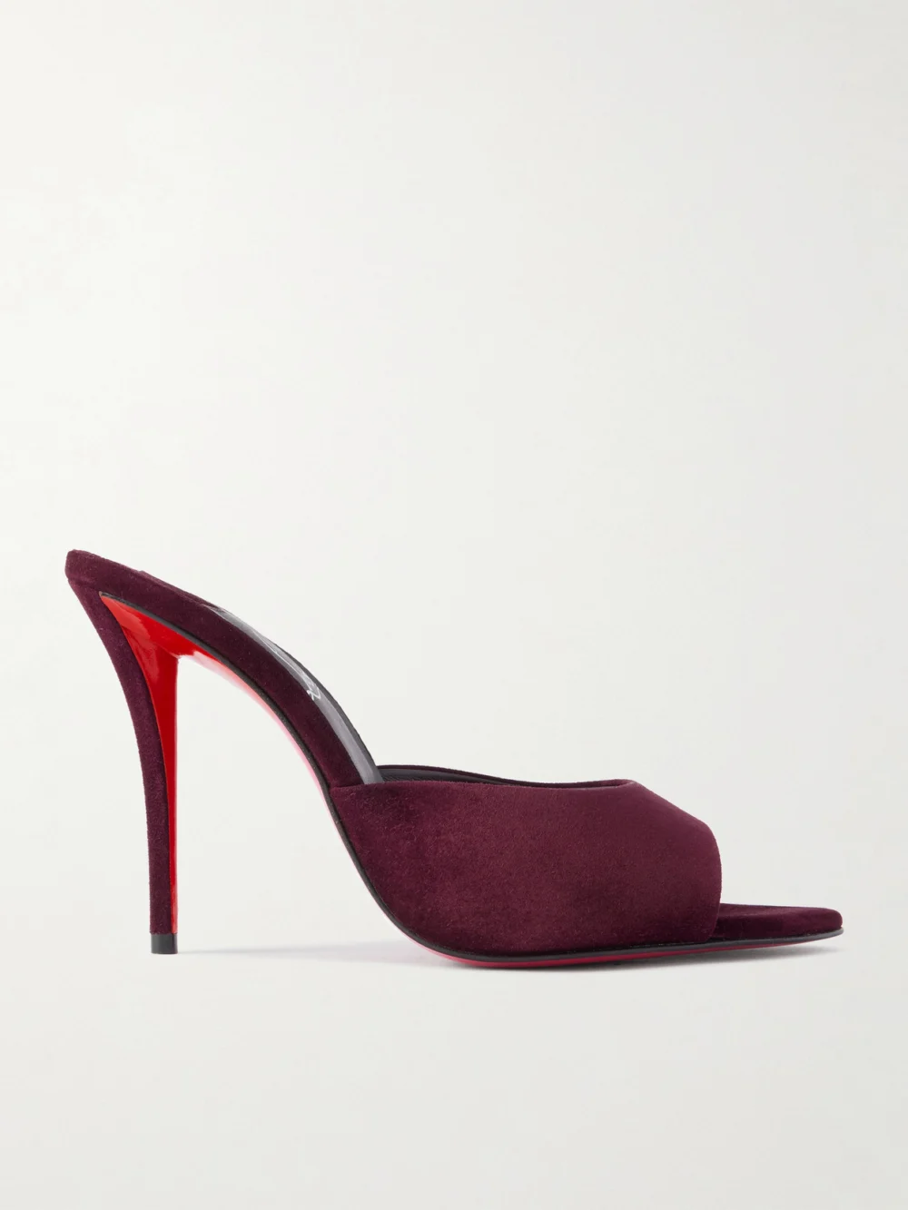 Christian Louboutin Miss Z 100 Suede Mules in dark purple