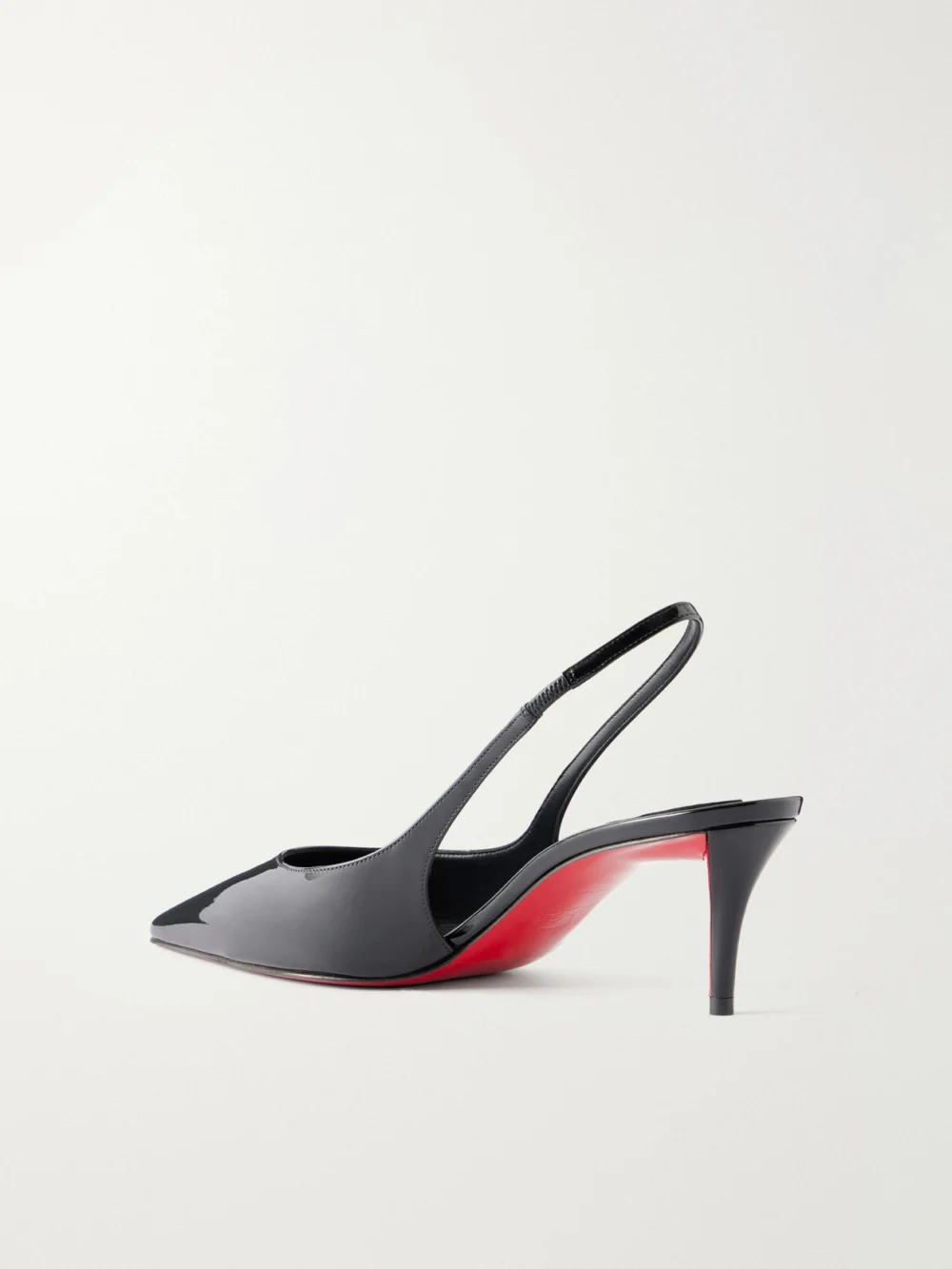 Back view of the Christian Louboutin Miss Z 60 Patent-leather Slingback Pumps