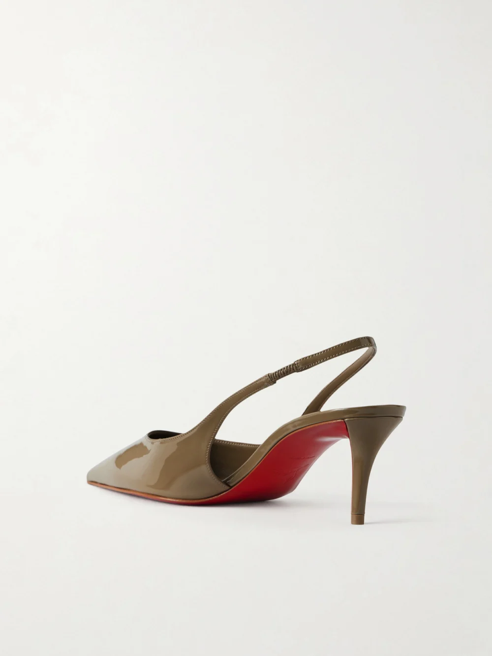 Back view of the Christian Louboutin Miss Z 60 Patent-leather Slingback Pumps