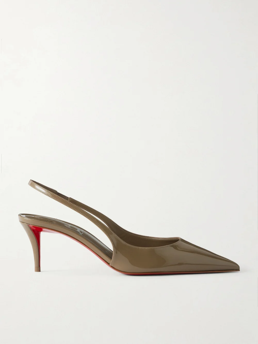 Christian Louboutin Miss Z 60 Patent-leather Slingback Pumps in taupe