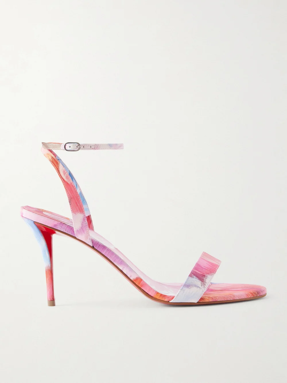 Christian Louboutin Miss Z 80 Floral-print Crepe De Chine Sandals in multi
